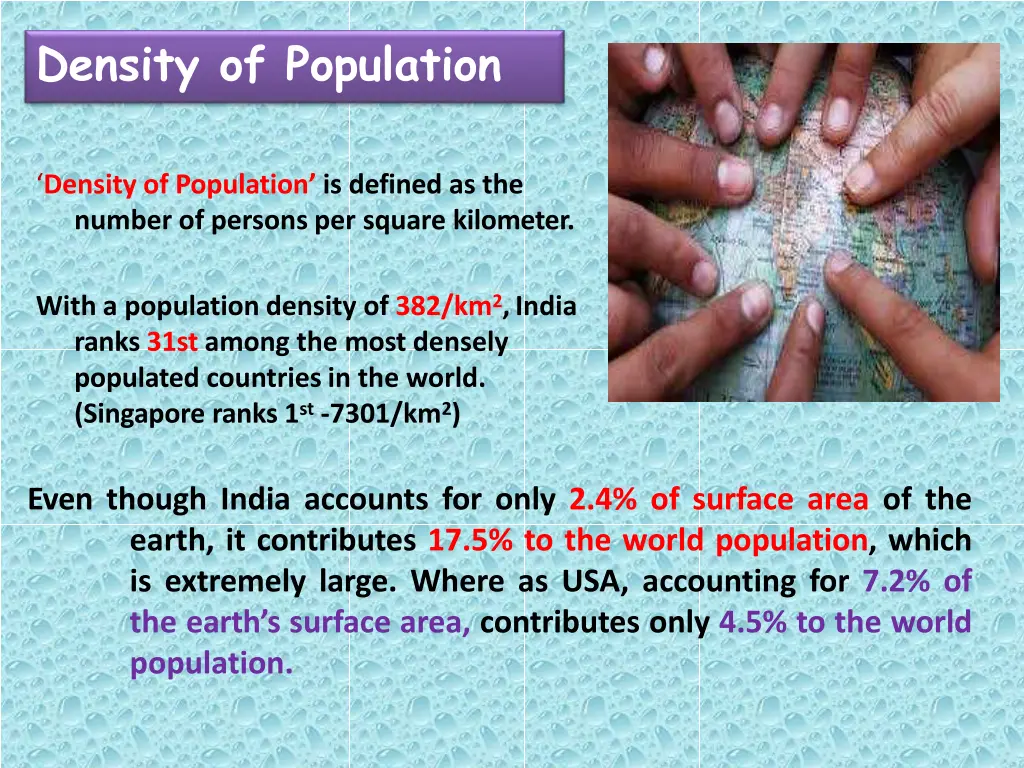 density of population