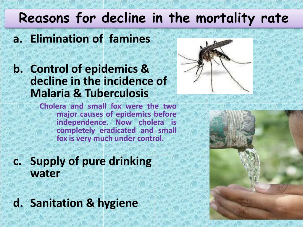 reasons for decline in the mortality rate