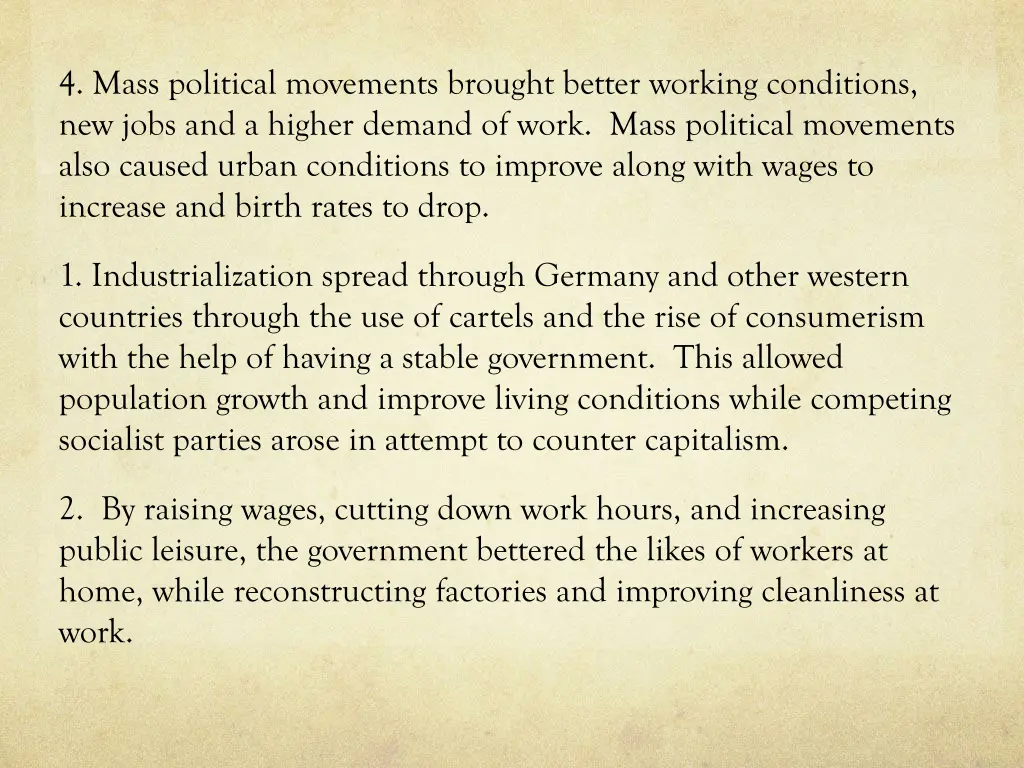 4 mass political movements brought better working