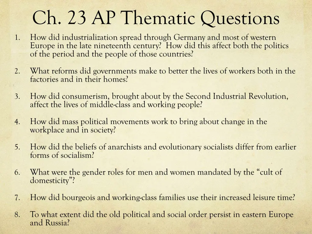 ch 23 ap thematic questions 1