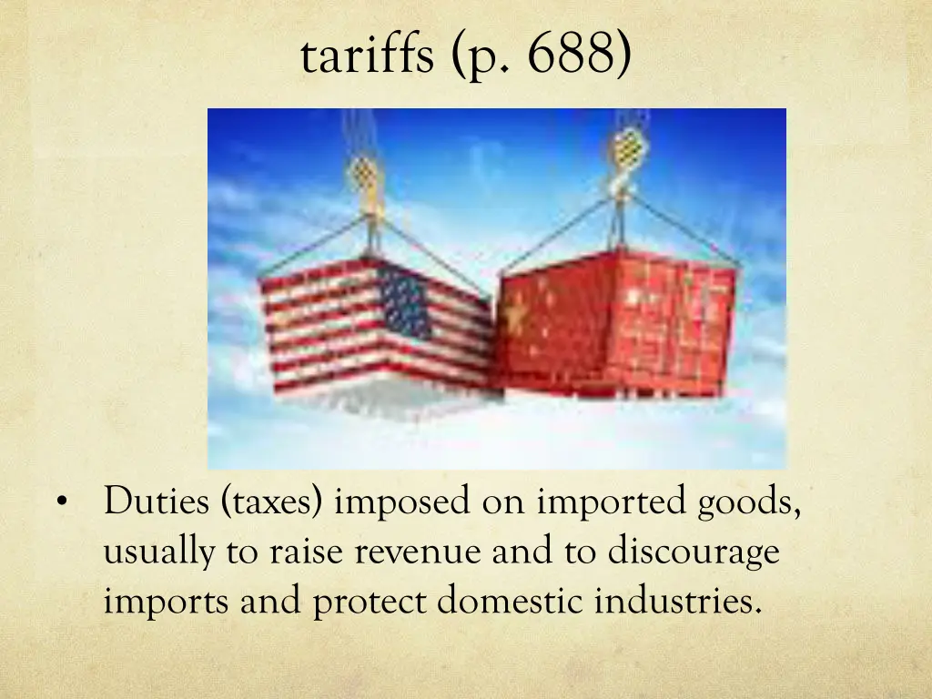 tariffs p 688