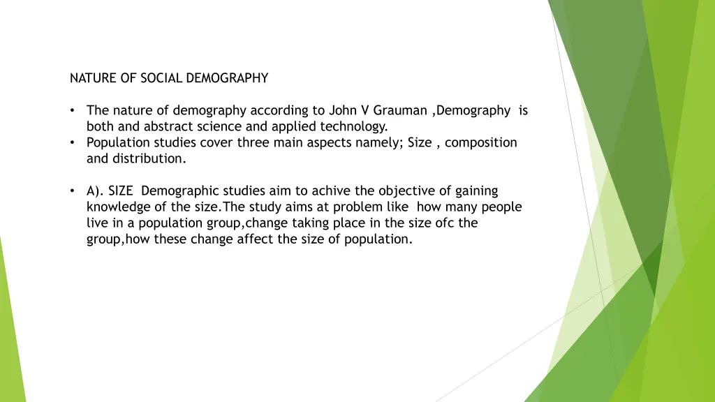 nature of social demography