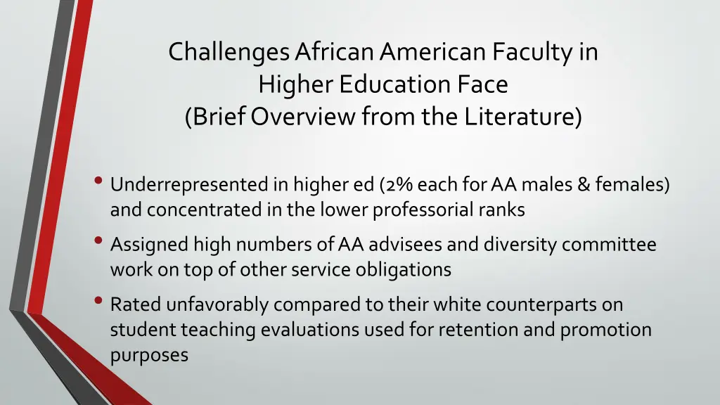 challenges african american faculty in higher