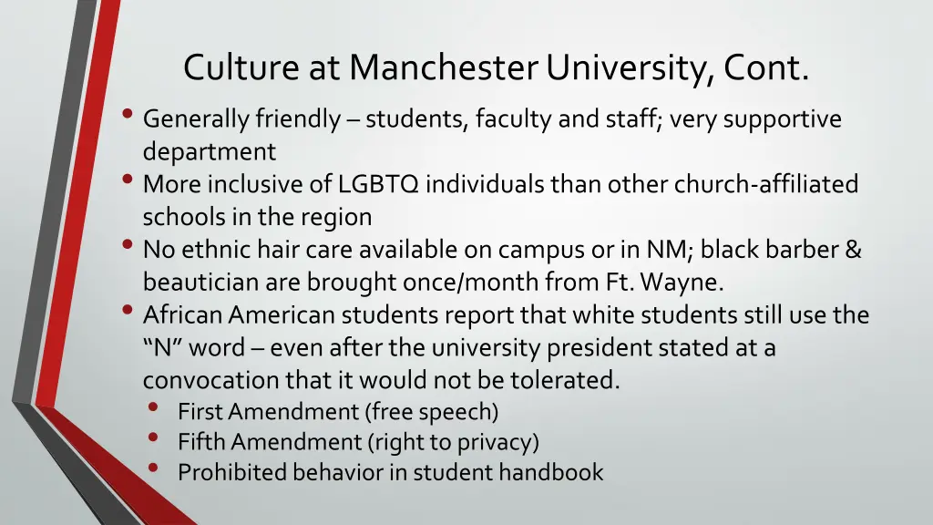 culture at manchester university cont generally