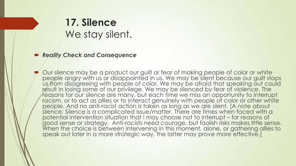 17 silence we stay silent