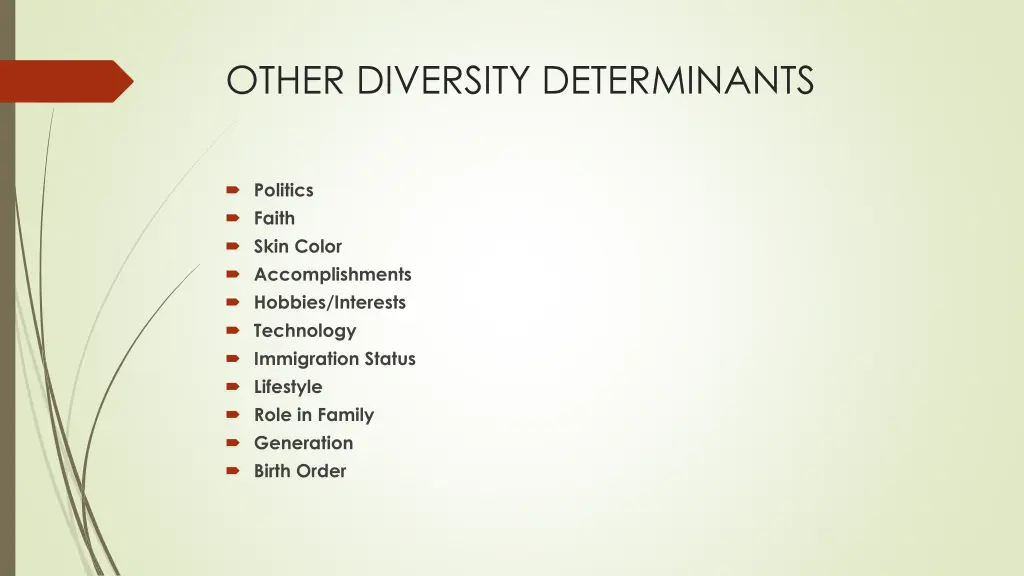 other diversity determinants