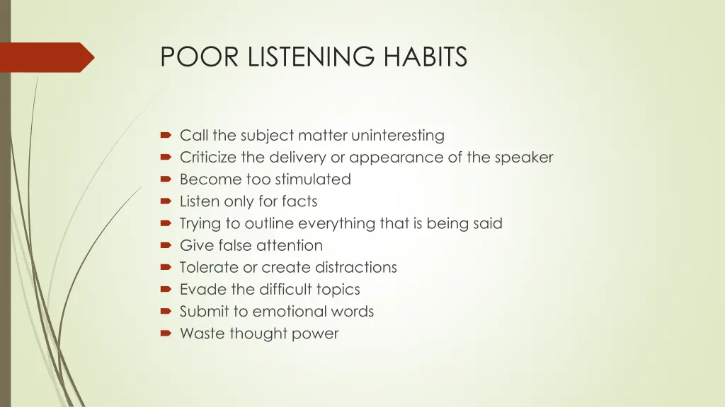 poor listening habits