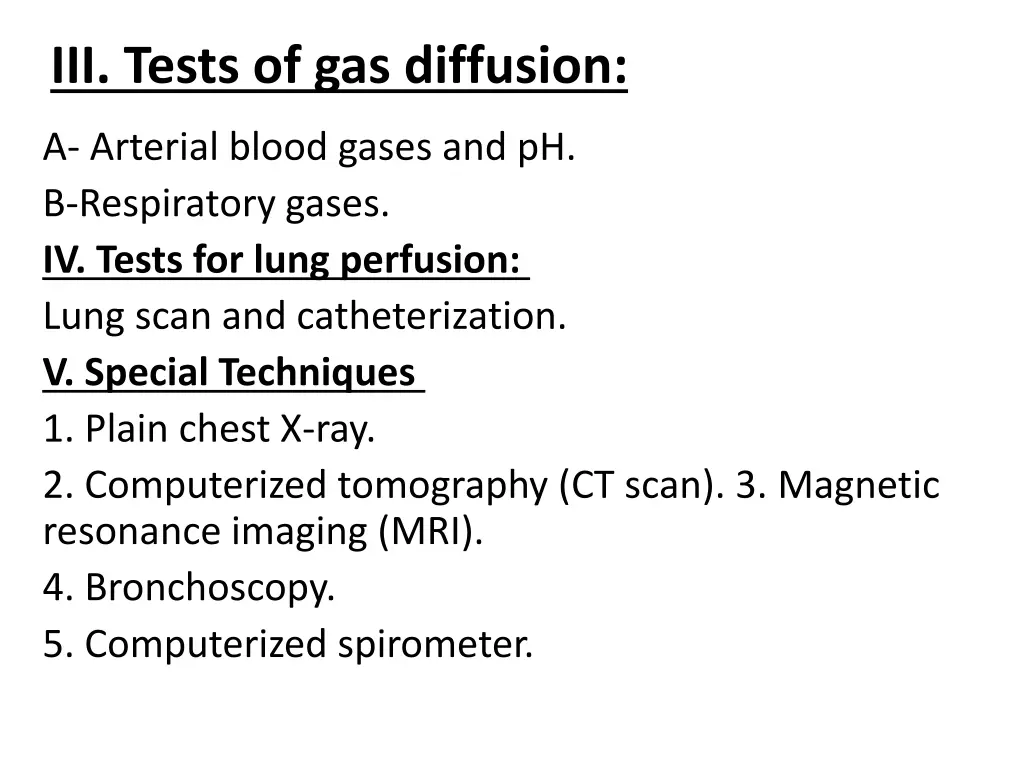 iii tests of gas diffusion