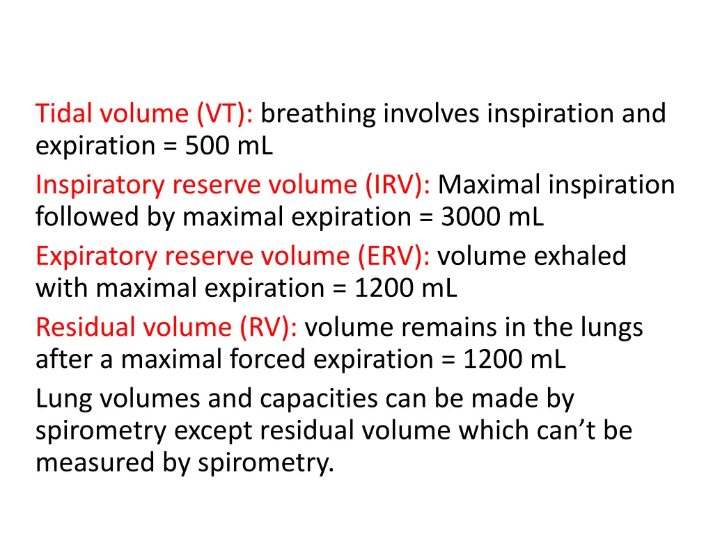 tidal volume vt breathing involves inspiration