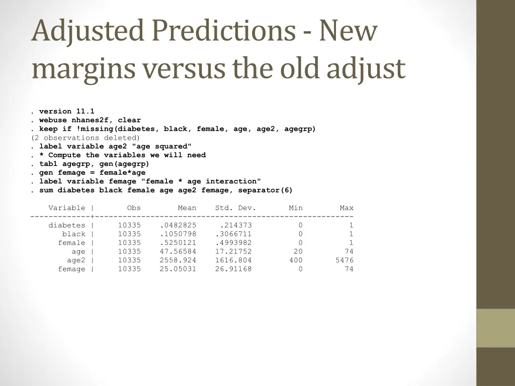 adjusted predictions new margins versus