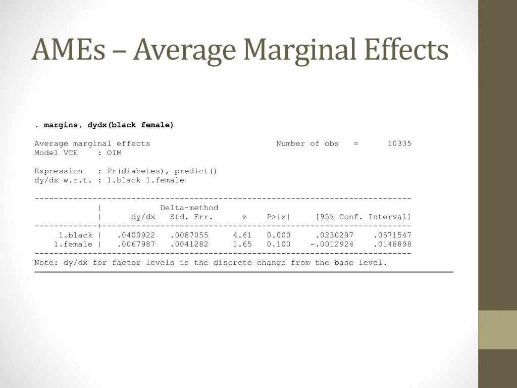 ames average marginal effects