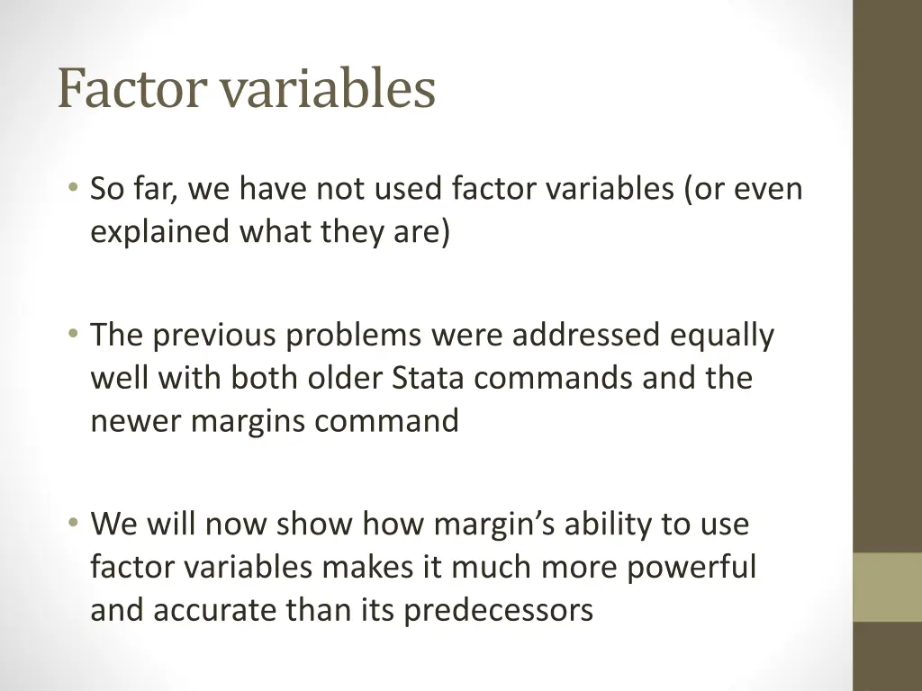 factor variables