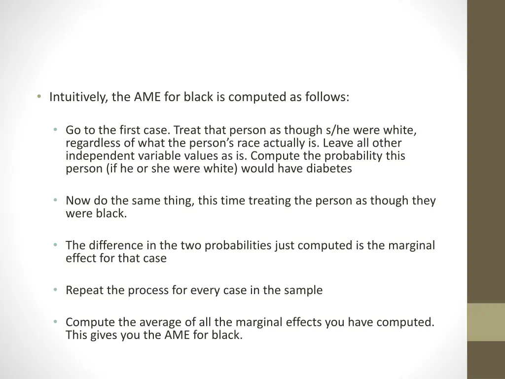 intuitively the ame for black is computed