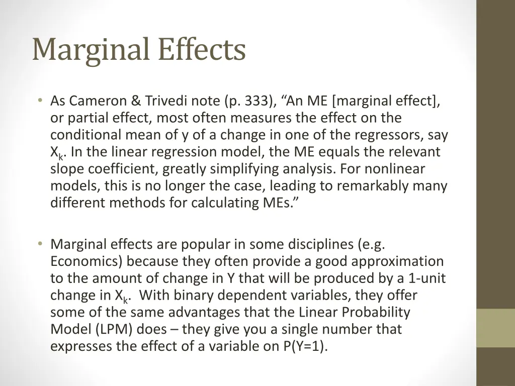 marginal effects