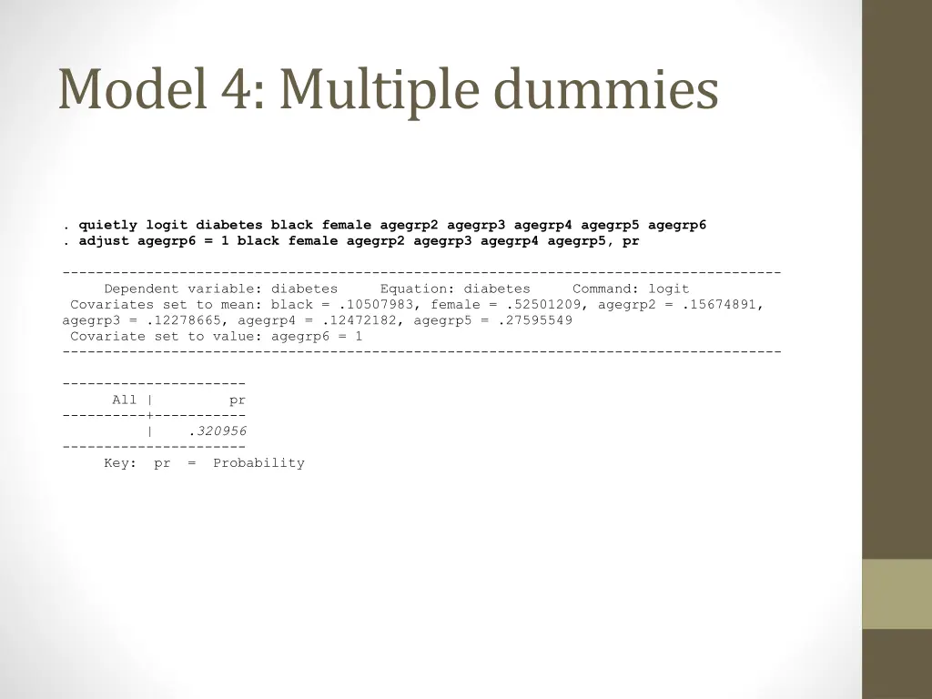 model 4 multiple dummies