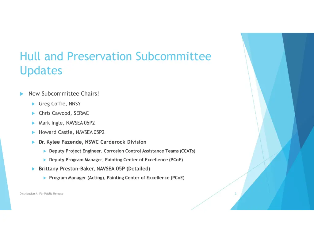 hull and preservation subcommittee updates