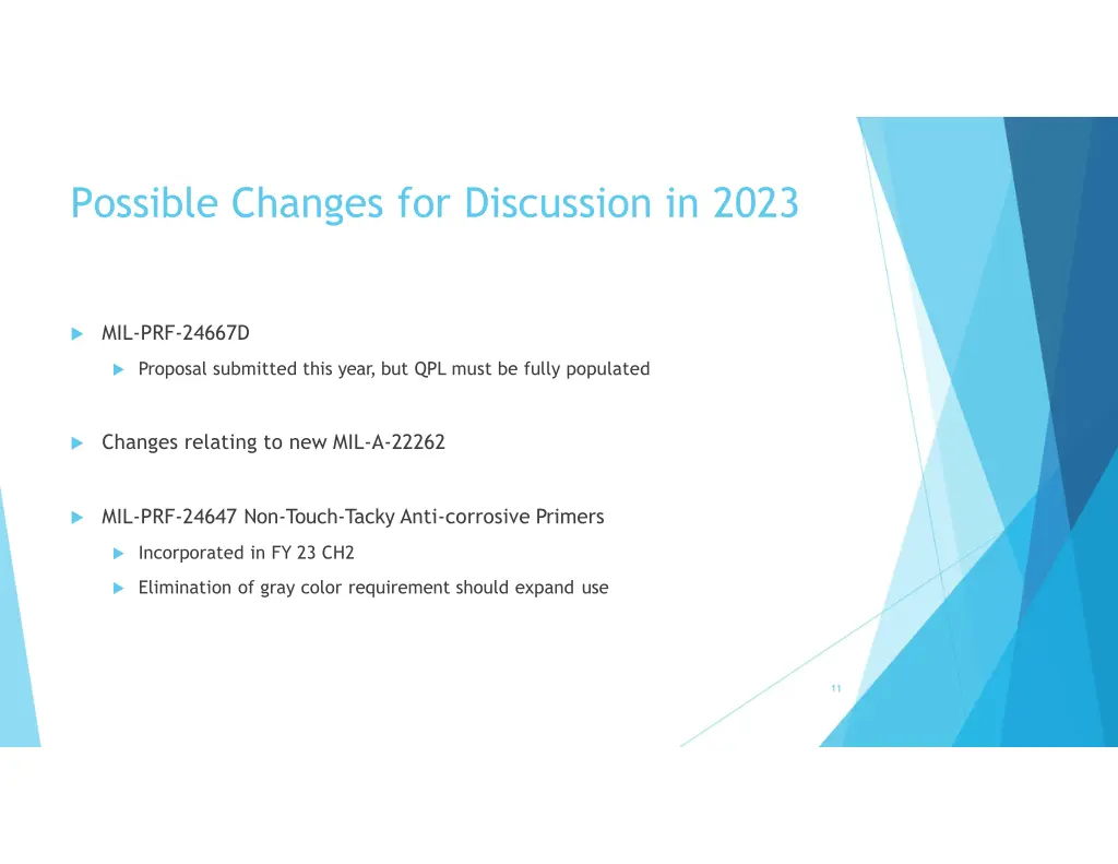 possible changes for discussion in 2023