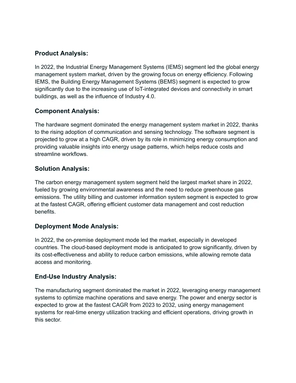 product analysis