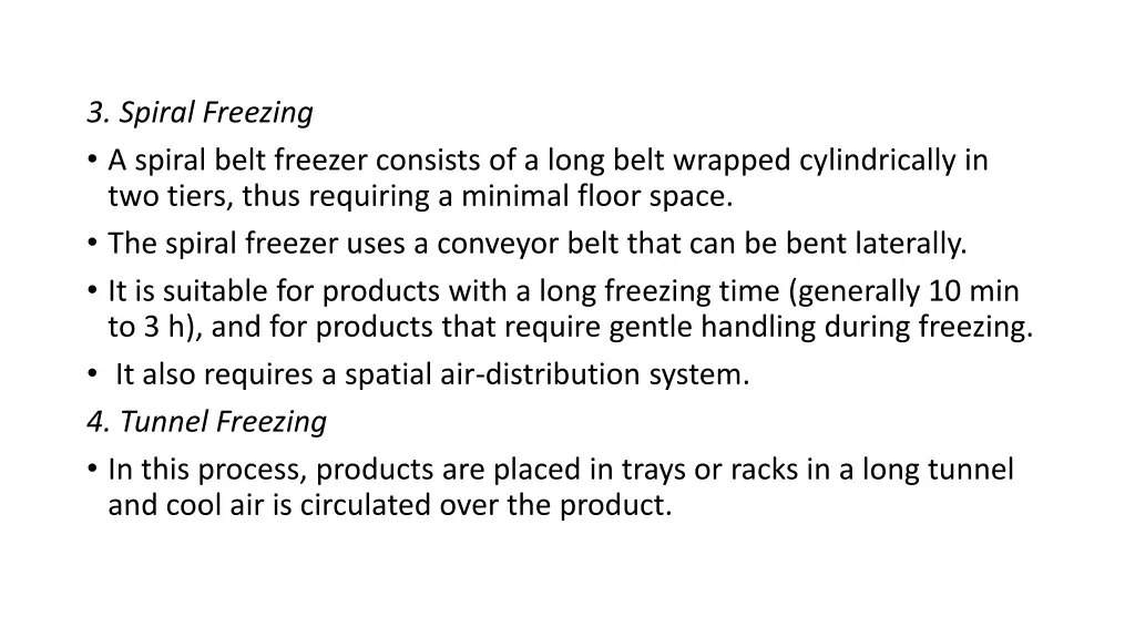 3 spiral freezing a spiral belt freezer consists