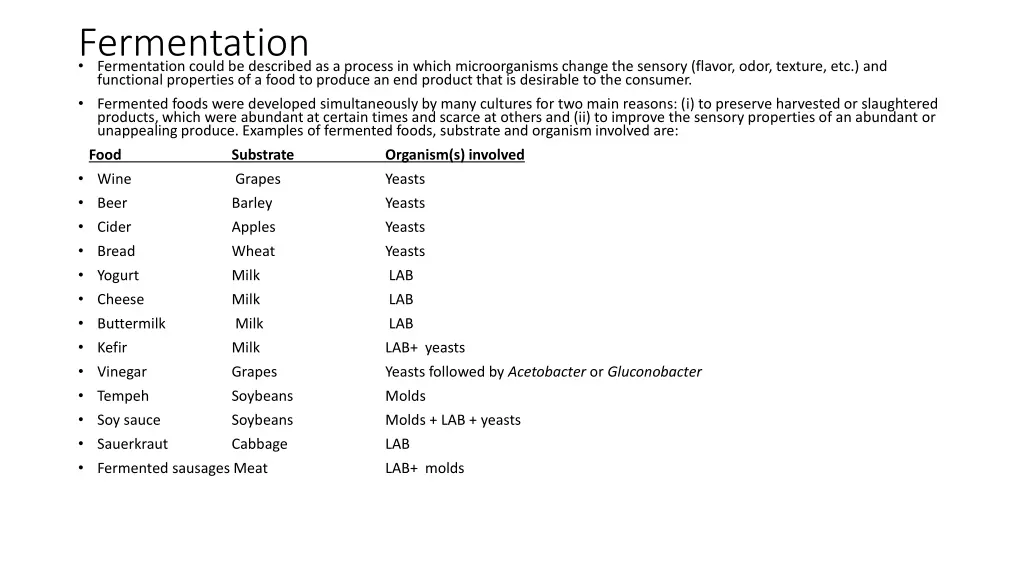 fermentation fermentation could be described