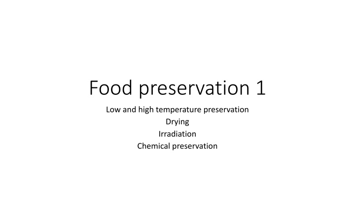 food preservation 1