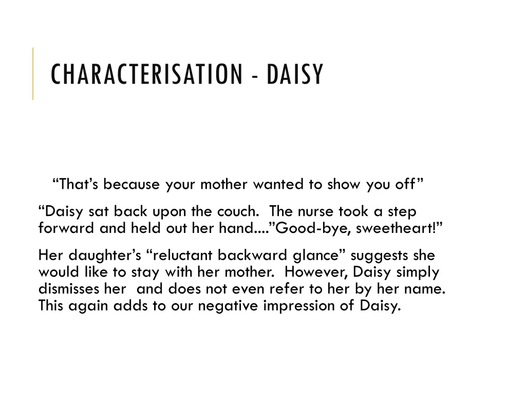 characterisation daisy 3