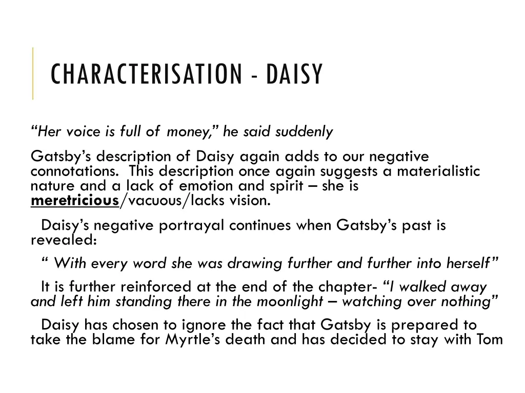 characterisation daisy 4