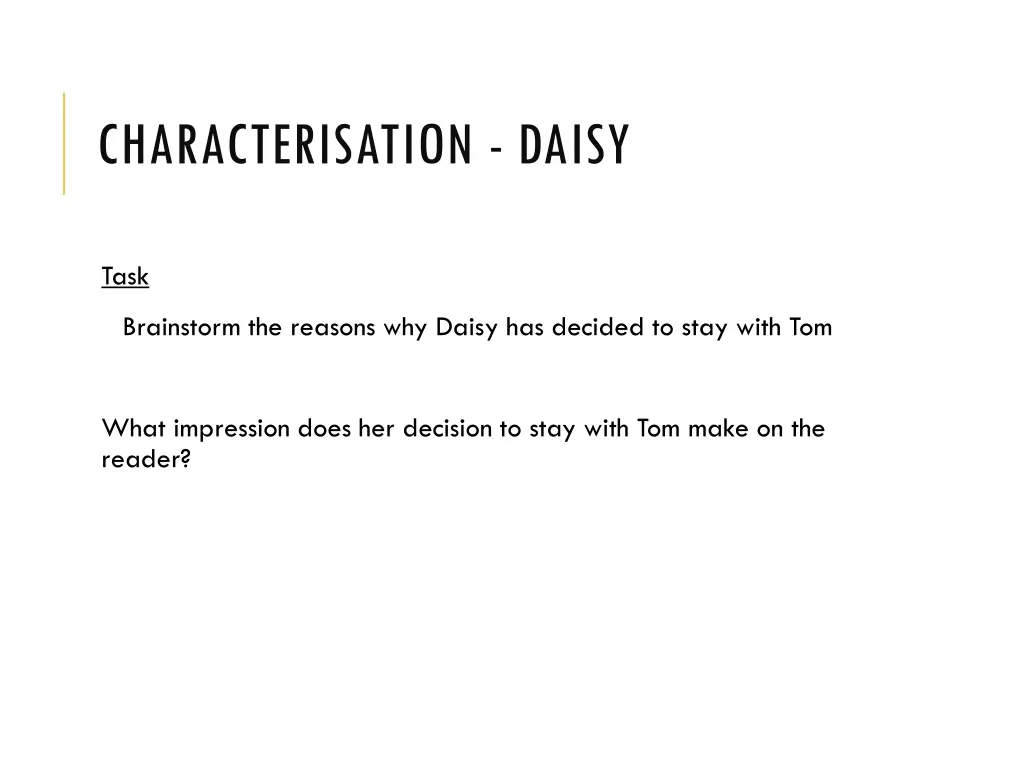 characterisation daisy 5