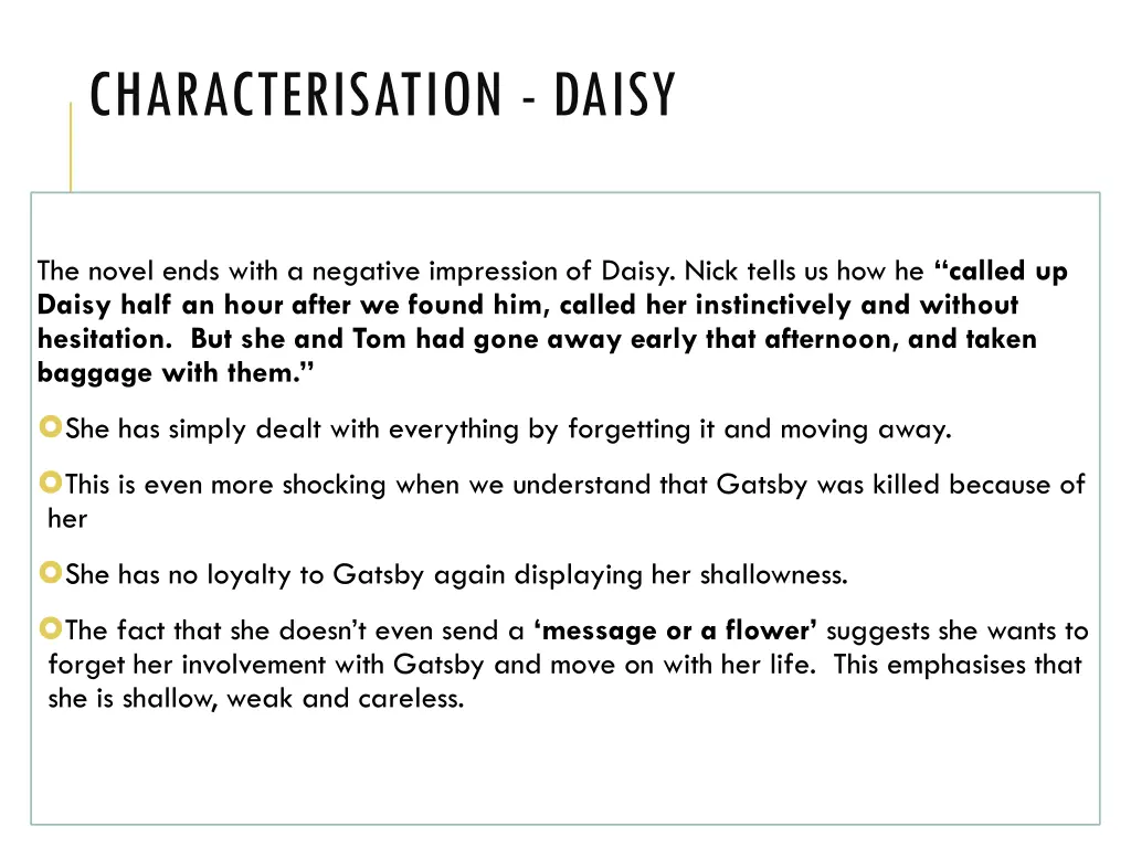 characterisation daisy 6