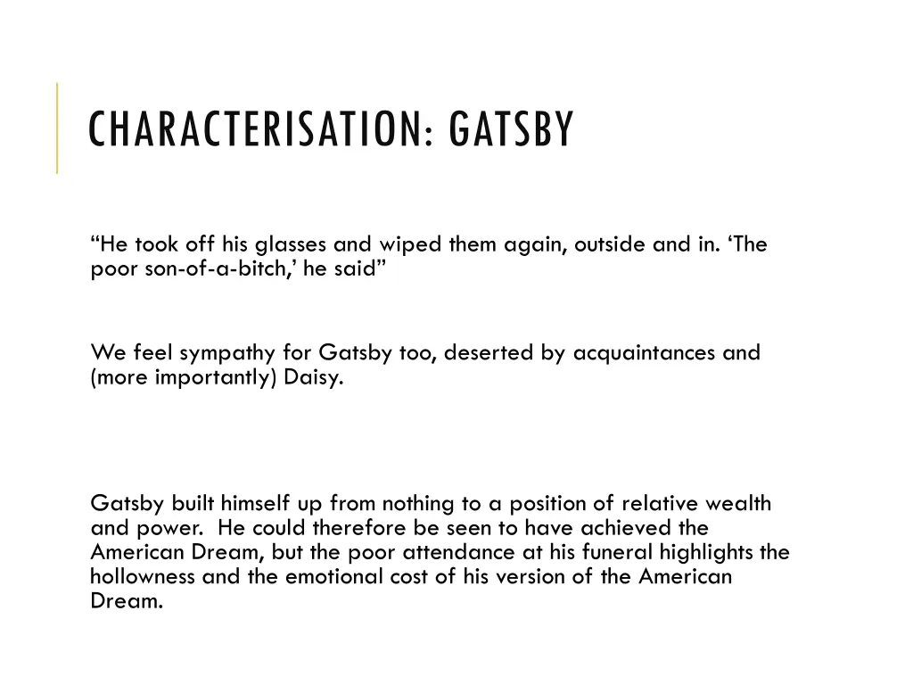 characterisation gatsby 10