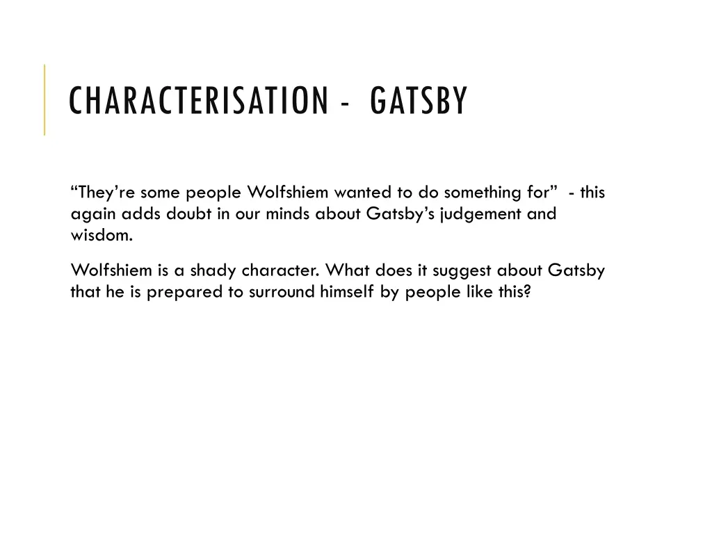 characterisation gatsby 2