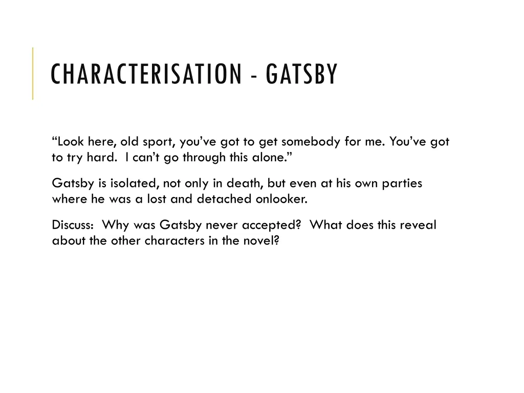 characterisation gatsby 9