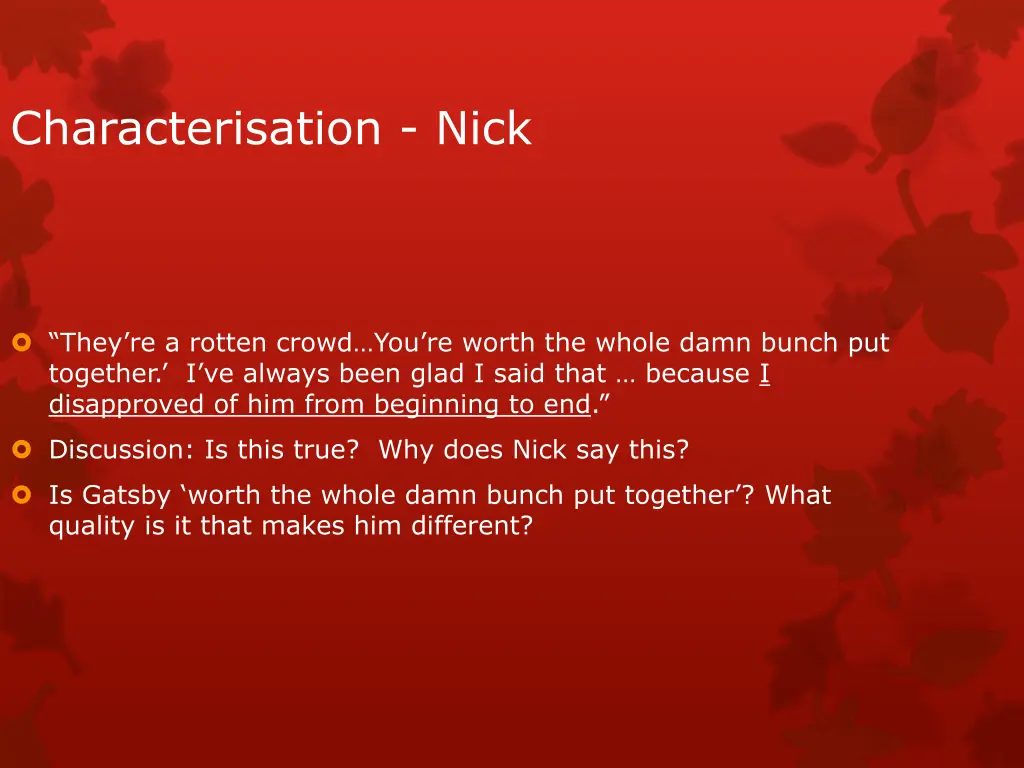 characterisation nick 1