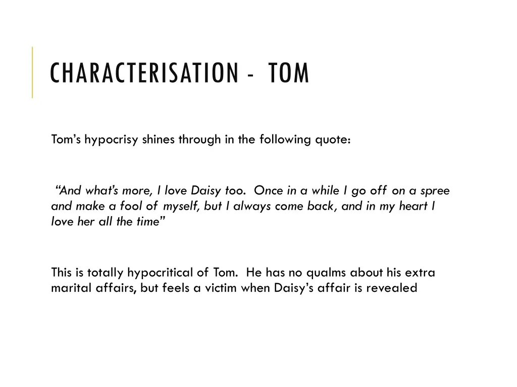 characterisation tom 3