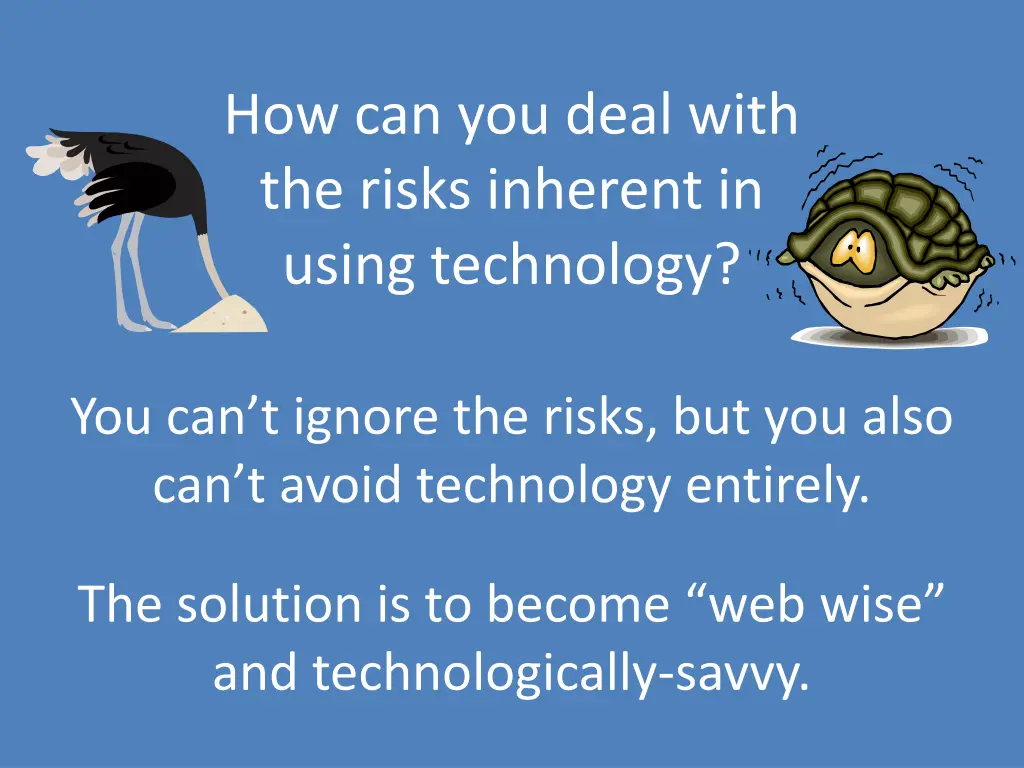 how can you deal with the risks inherent in using