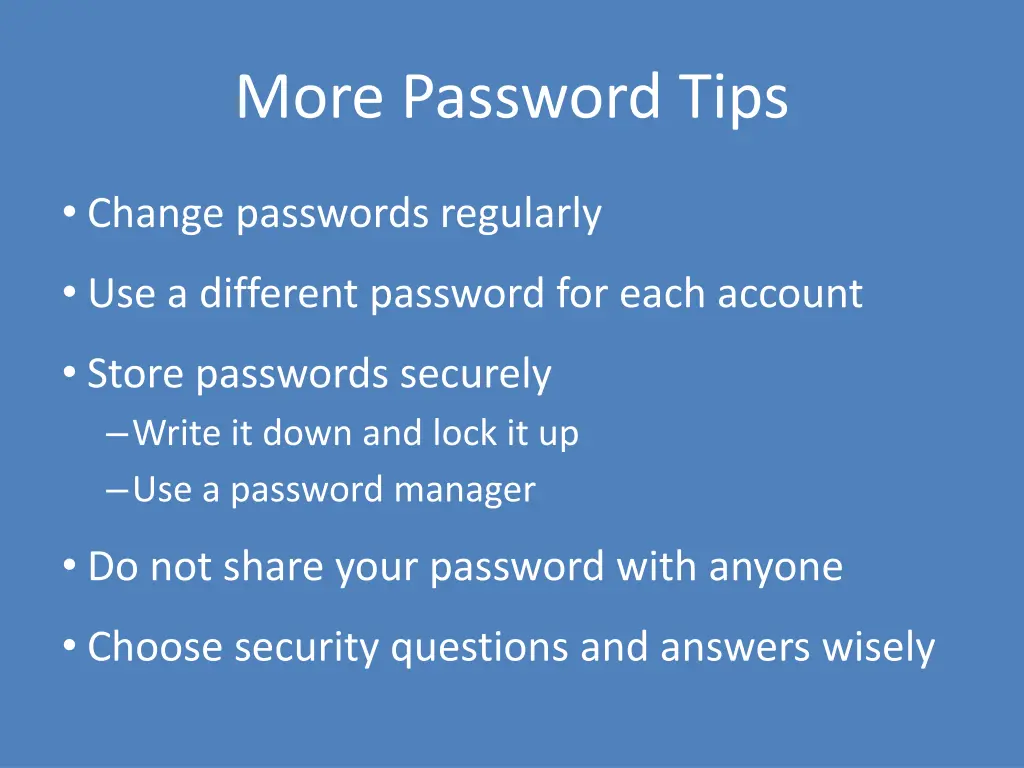 more password tips