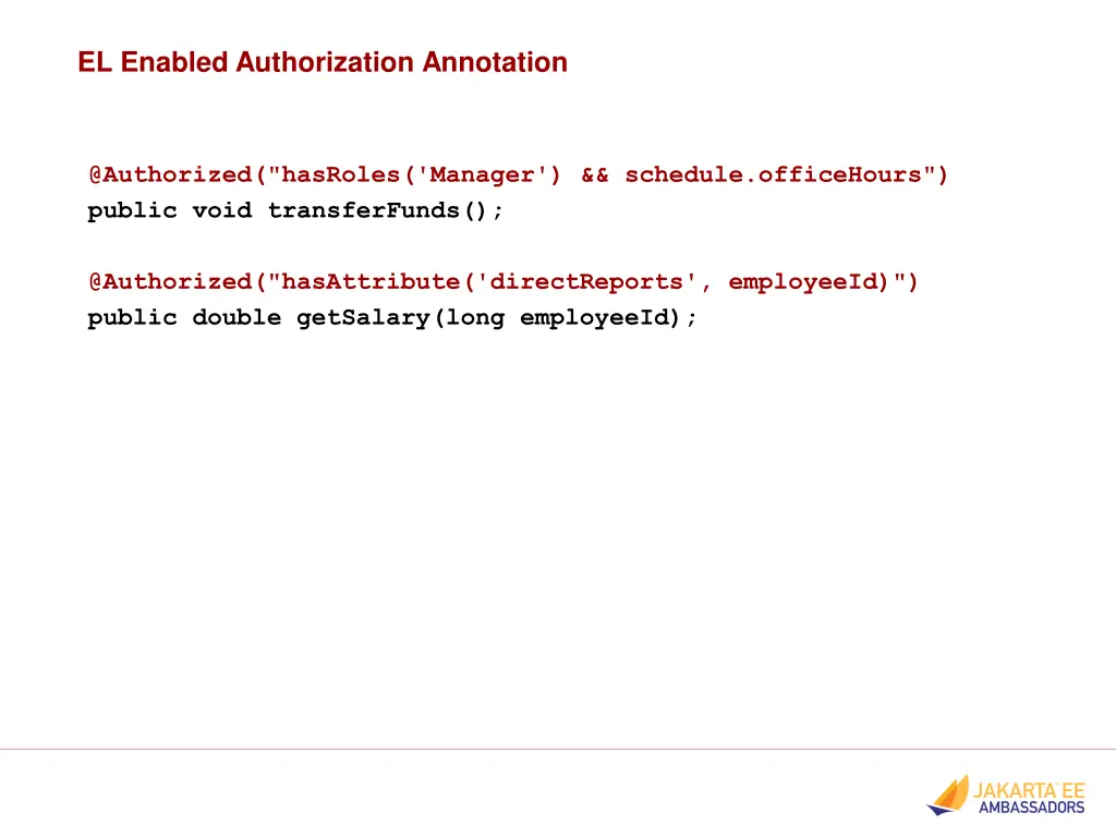 el enabled authorization annotation