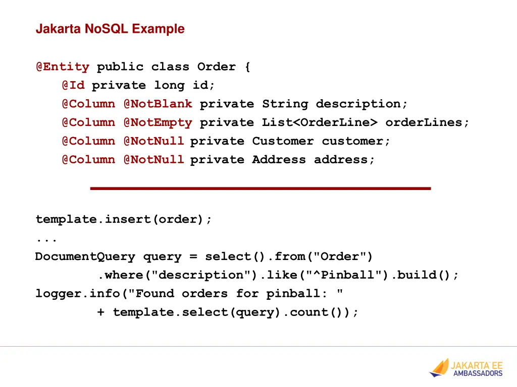 jakarta nosql example