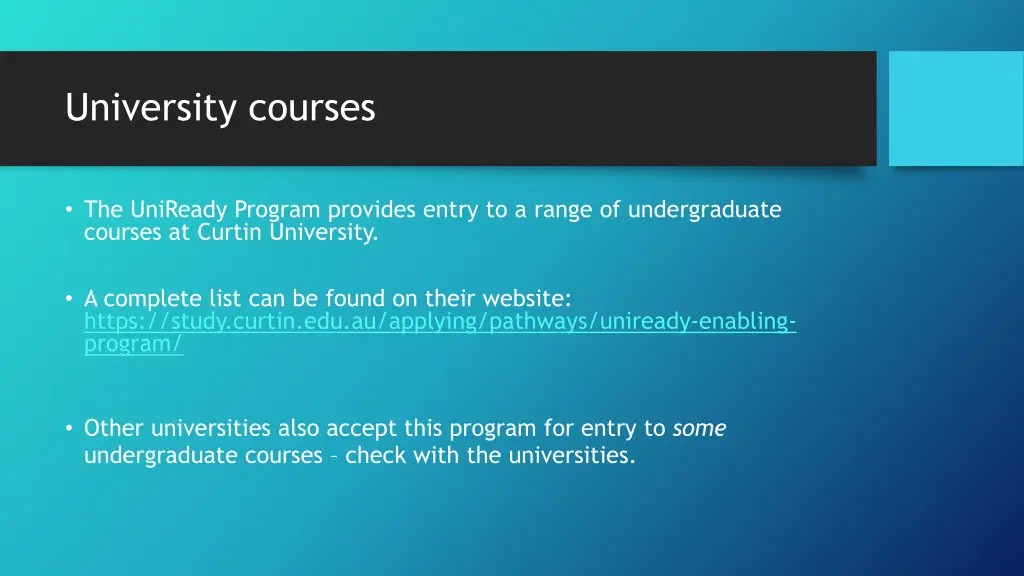 university courses