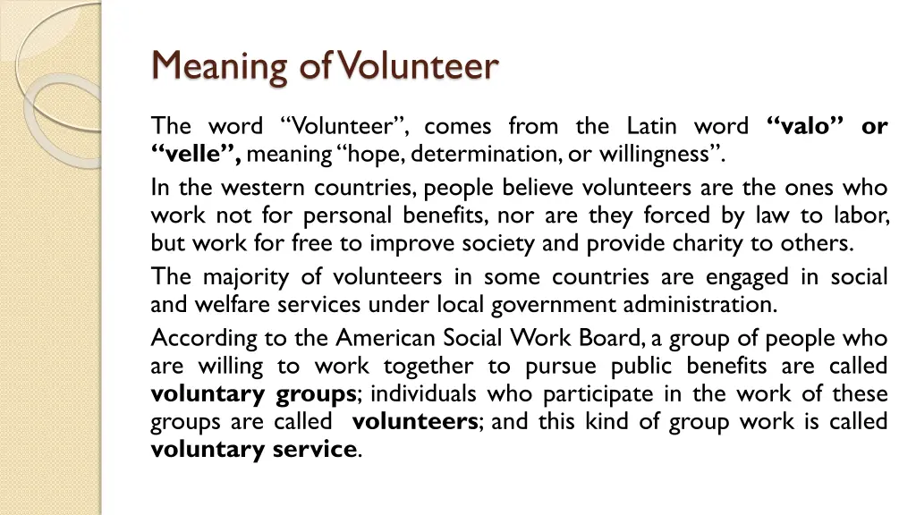 meaning of volunteer