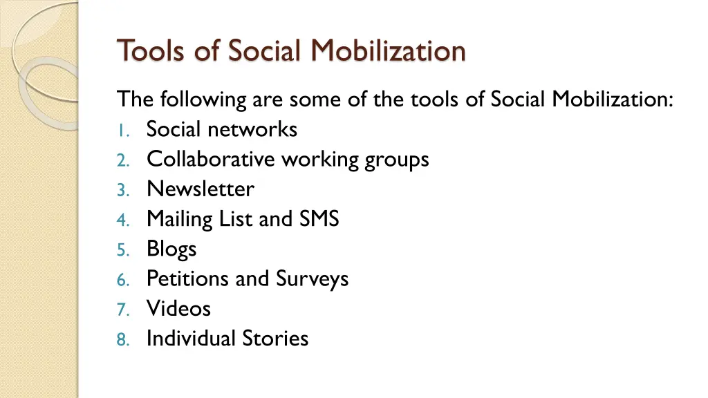 tools of social mobilization