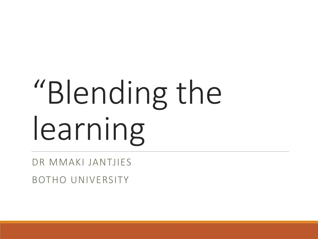 blending the learning