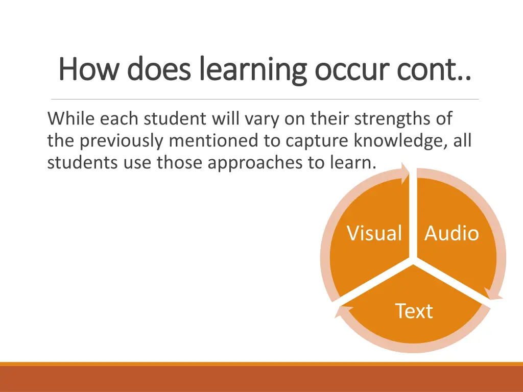 how does learning occur cont how does learning