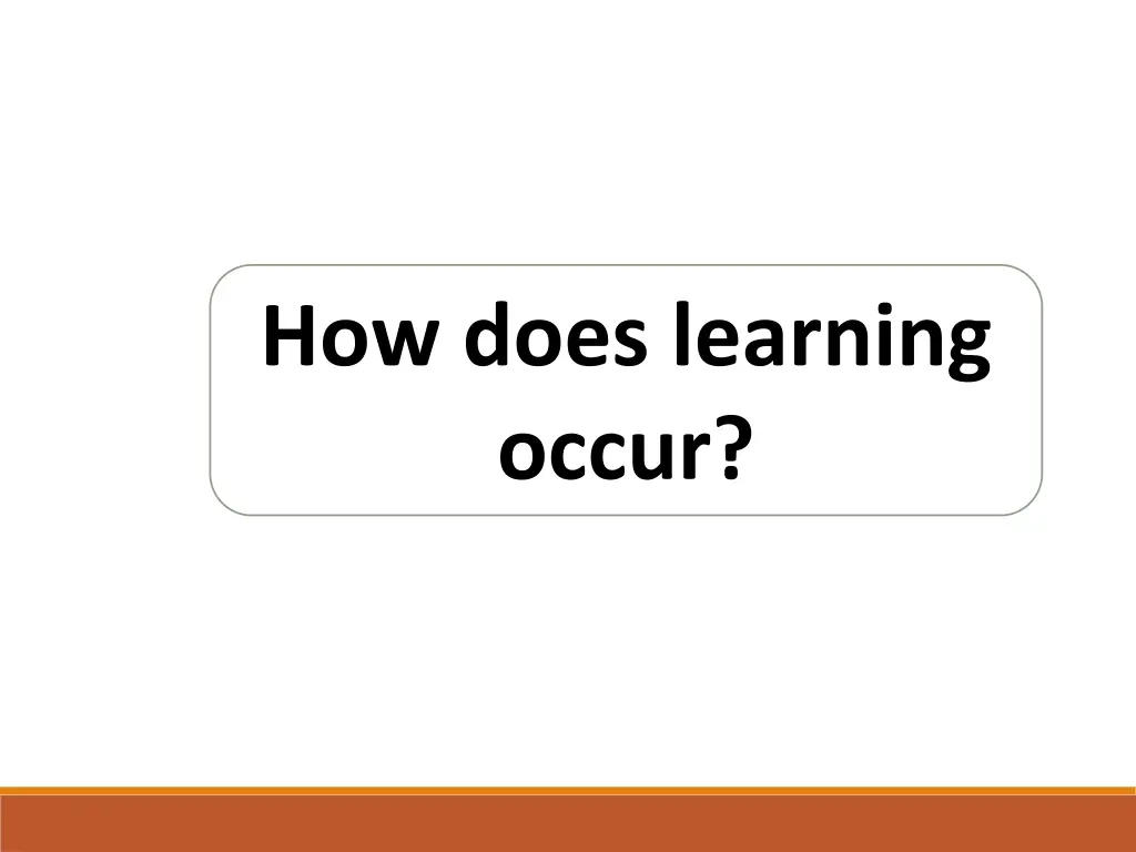 how does learning occur