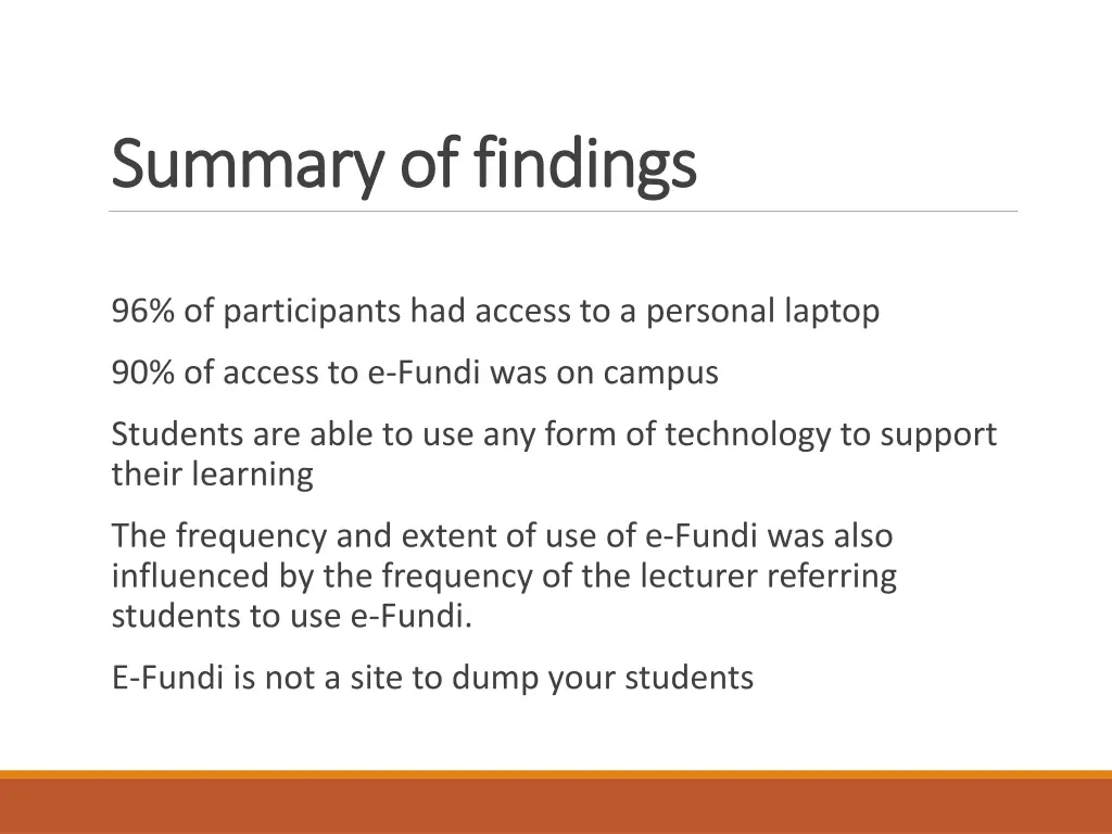 summary of findings summary of findings