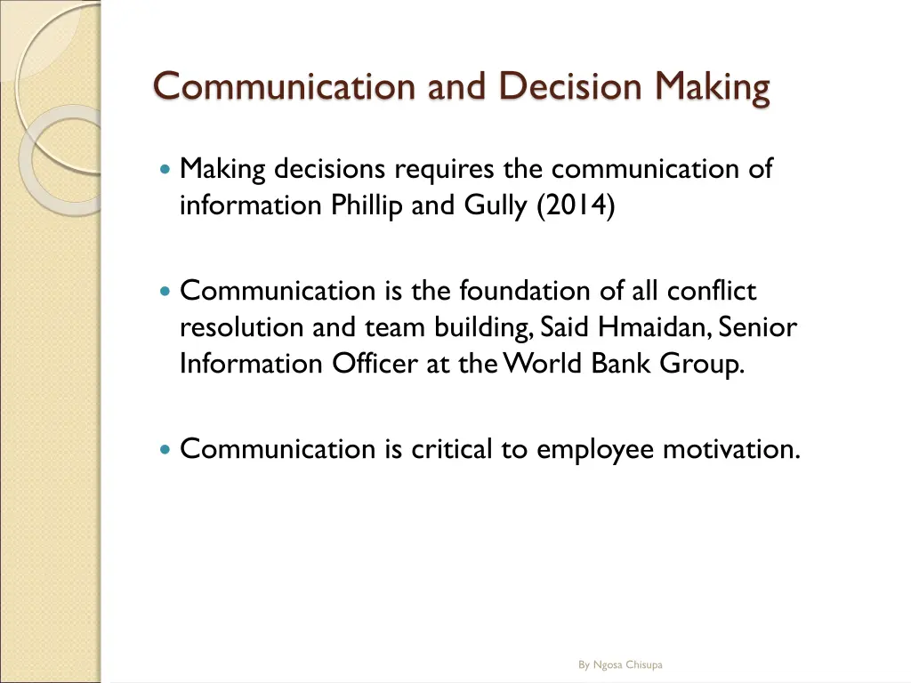 communication and decision making