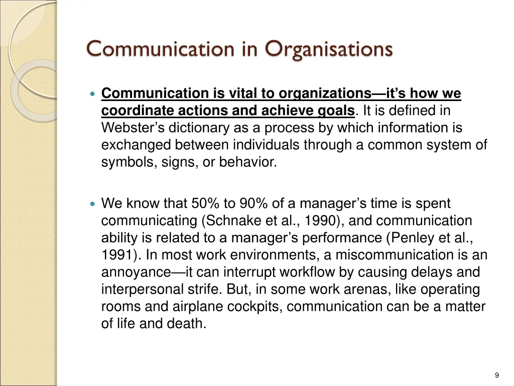 communication in organisations