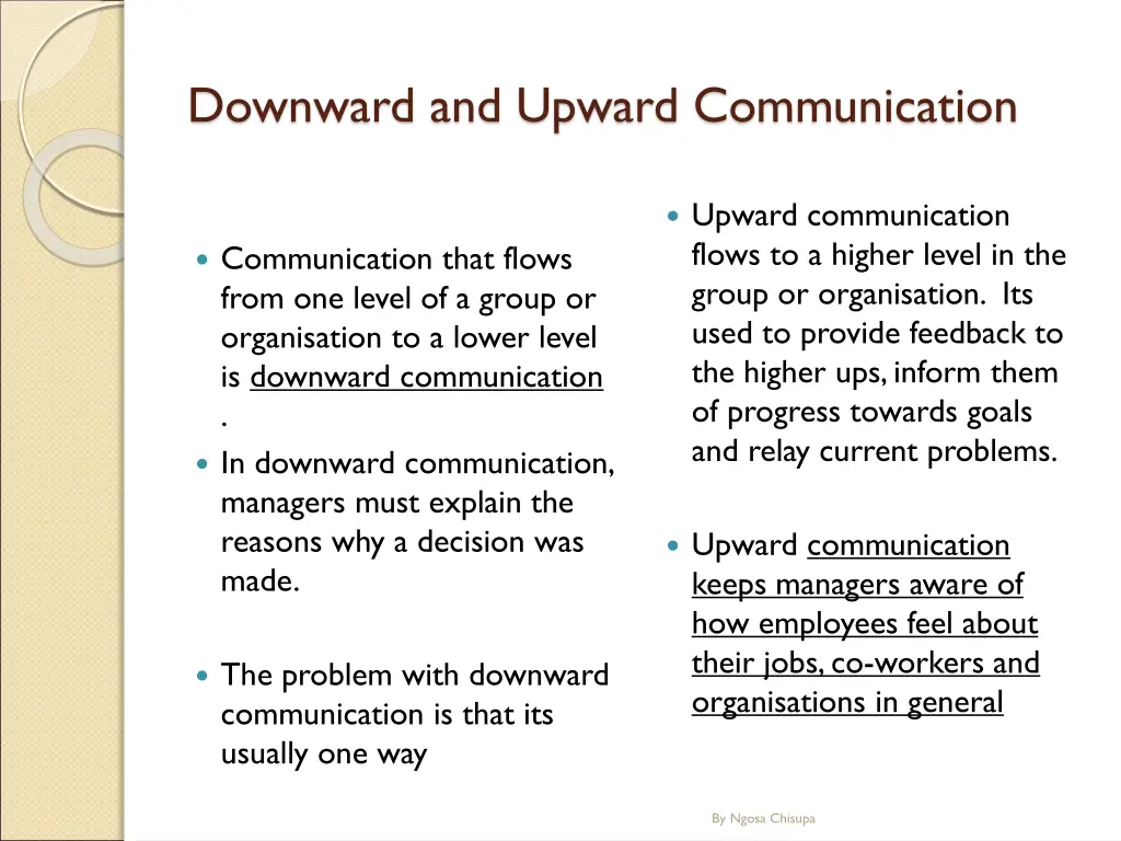 downward and upward communication