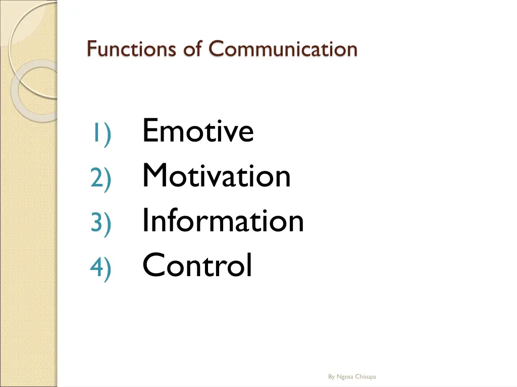 functions of communication 1