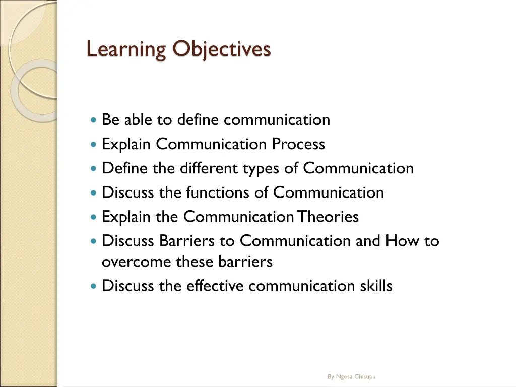 learning objectives